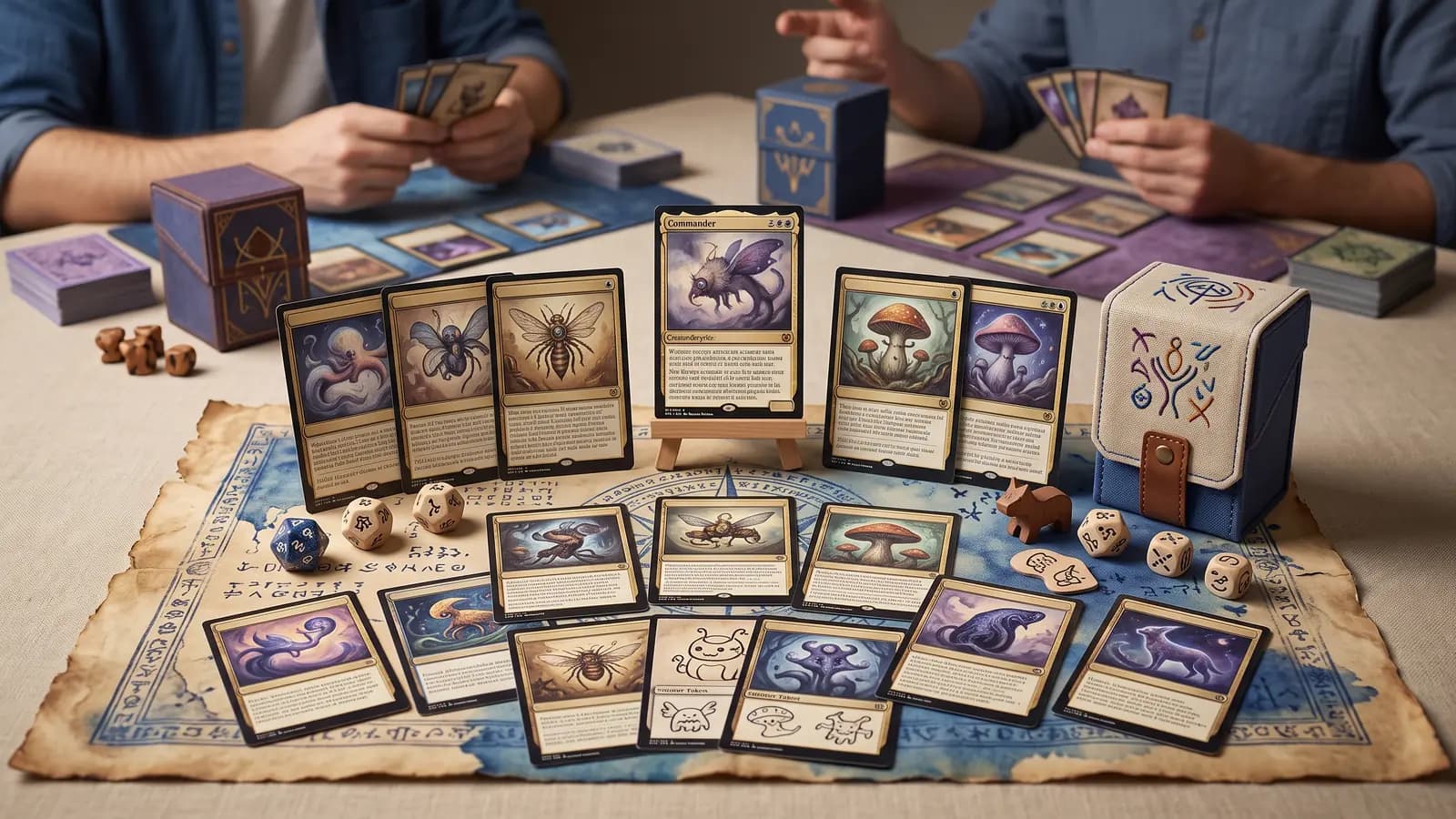 Whimsical theme-first Commander deck displayed with playful tokens and accessories
