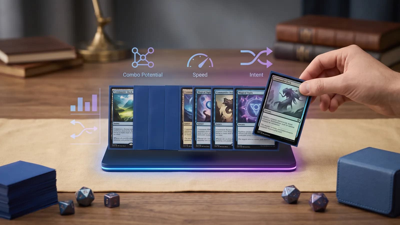 Commander deck balanced at a bracket boundary as one highlighted card is added