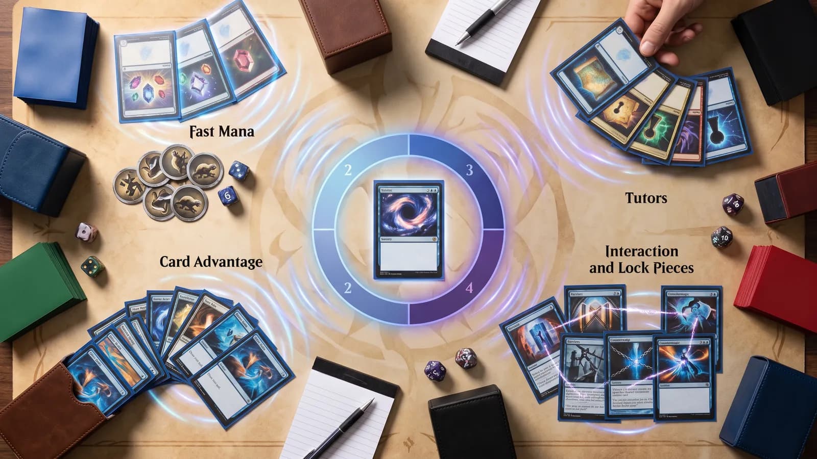 Central Commander card reshaping a table through five categories of high-impact effects